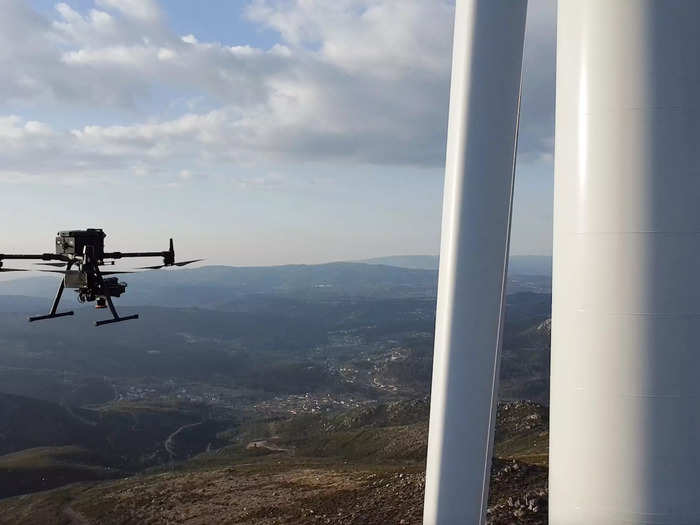 Companies use drones to monitor the turbines, but drones can only provide visuals. Technicians like Sardo still need to climb to feel for damage and make repairs.