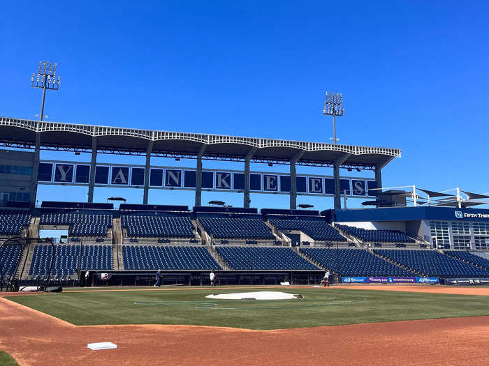 In March, my family and I visited Steinbrenner Field in Tampa, Florida, for the New York Yankees Inside Experience program, where guests meet players, take a guided stadium tour, and watch a spring training game at field-level.