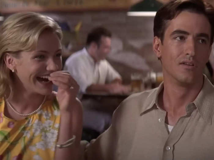Cameron Diaz and Dermot Mulroney, who are engaged in "My Best Friend
