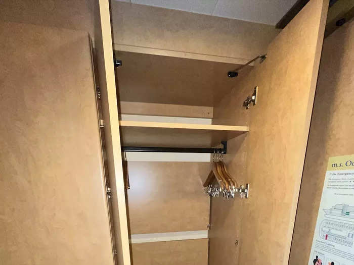 These closets provided ample storage space, which kept the room from feeling too small.