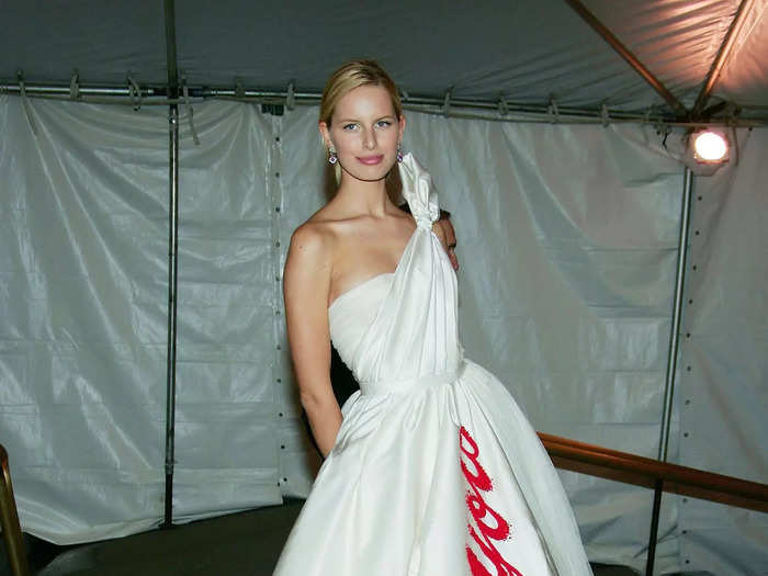 Karolina Kurkova was ahead of bridal fashion trends in 2005 when she wore a printed ball gown.