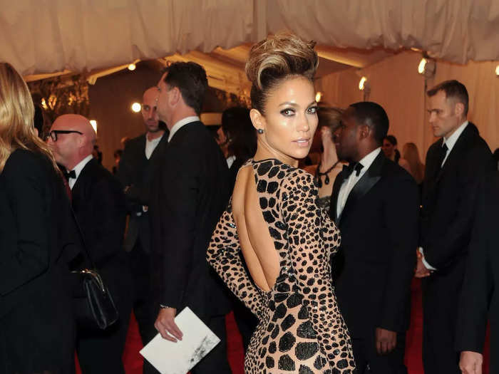 Jennifer Lopez embraced animal print at the 2013 Met Gala.