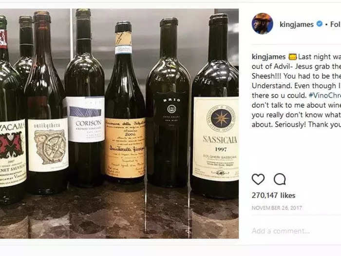 And like many in the NBA, LeBron has become a big fan of the vino.