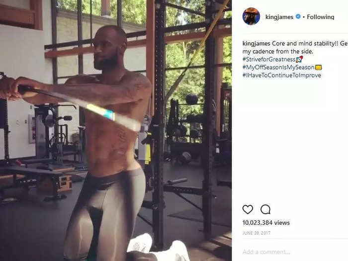 LeBron has a full gym, an ice tub, and a hot tub.