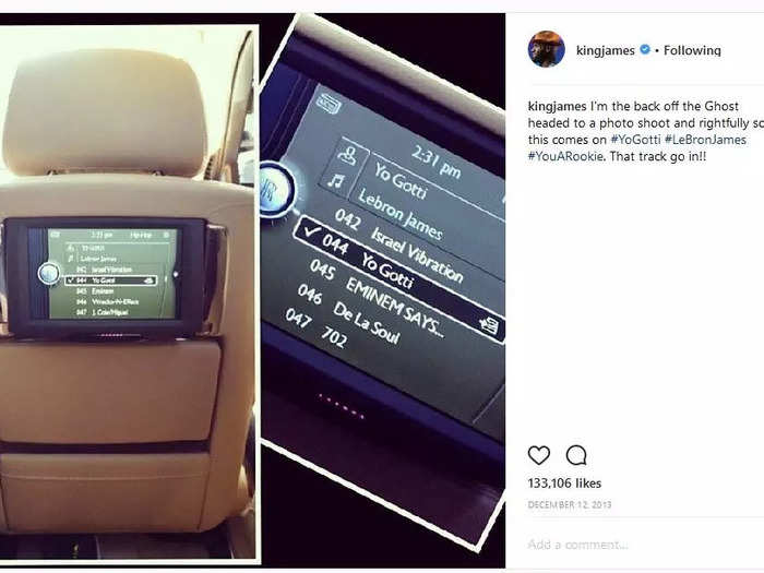 He also owns a Rolls-Royce Phantom with TVs in the seats.
