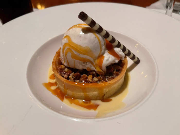 I ordered the warm pecan tart for dessert.