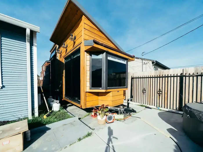 The original tiny home and the Tiny Heauxtel are both housed on the side of Troy’s home in East Oakland.