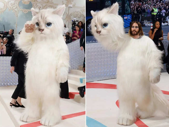 Jared Leto showed up as Choupette in a fur suit.