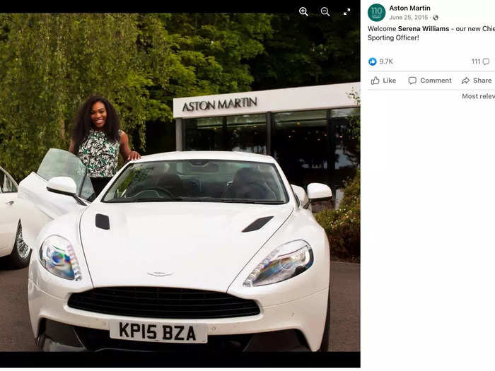 Serena also has a taste for luxury cars. As Aston Martin