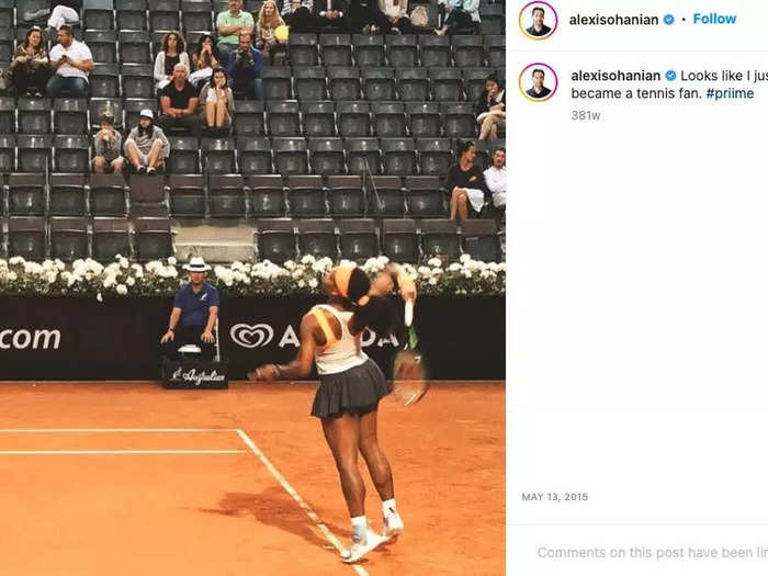 Ohanian then went to watch her play in the French Open later in the week.