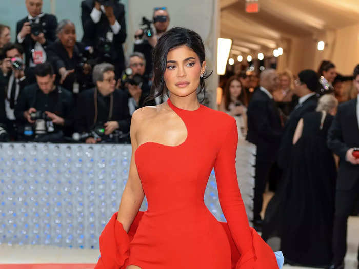 Kylie Jenner took a risk at the 2023 Met Gala by wearing a vibrant red gown with a baby-blue lining.