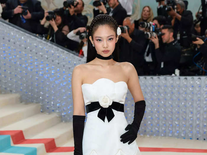 Jennie Kim walked the red carpet in a vintage Chanel dress.