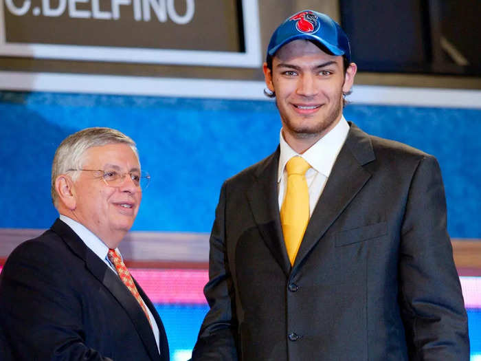 Carlos Delfino was picked No. 25 overall by the Detroit Pistons.