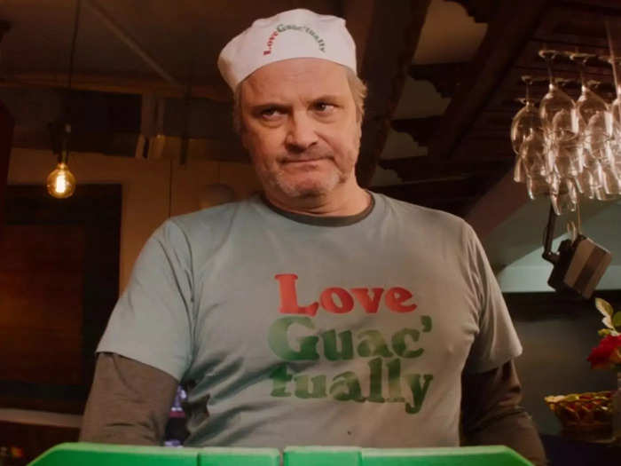 Colin Firth plays an employee at a burrito stall called Love Guac