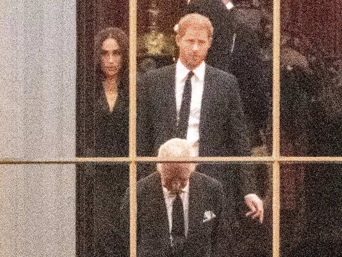 Also in September, Prince Harry and Charles were photographed together for the first time in over a year as they waited for the Queen